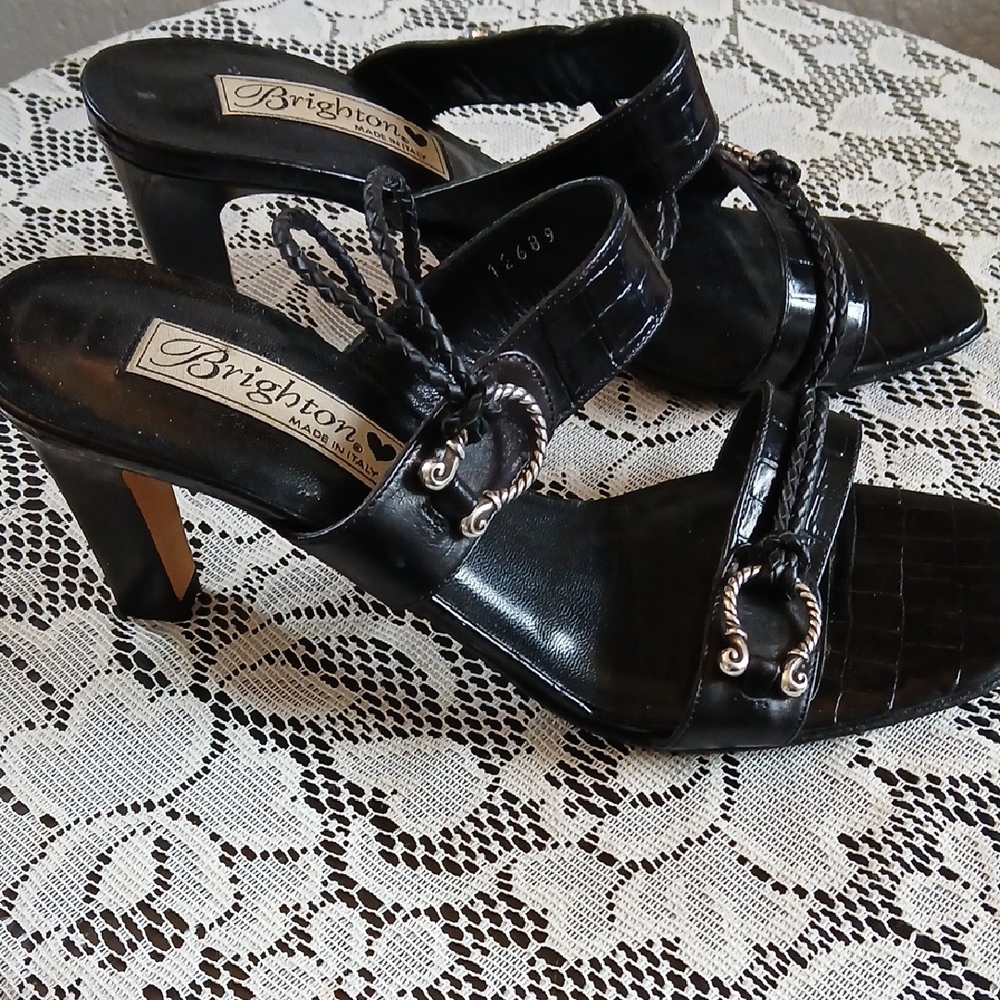Brighton Black Sandals with Glossy Straps - Picture 3 of 9